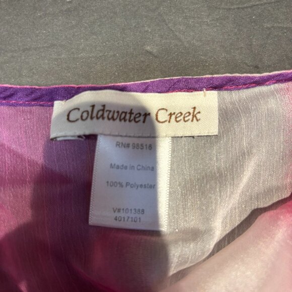 Coldwater Creek Women’s Long Sleeve Top – Pink & Purple Dynamic Pattern- Size M - Picture 3 of 5